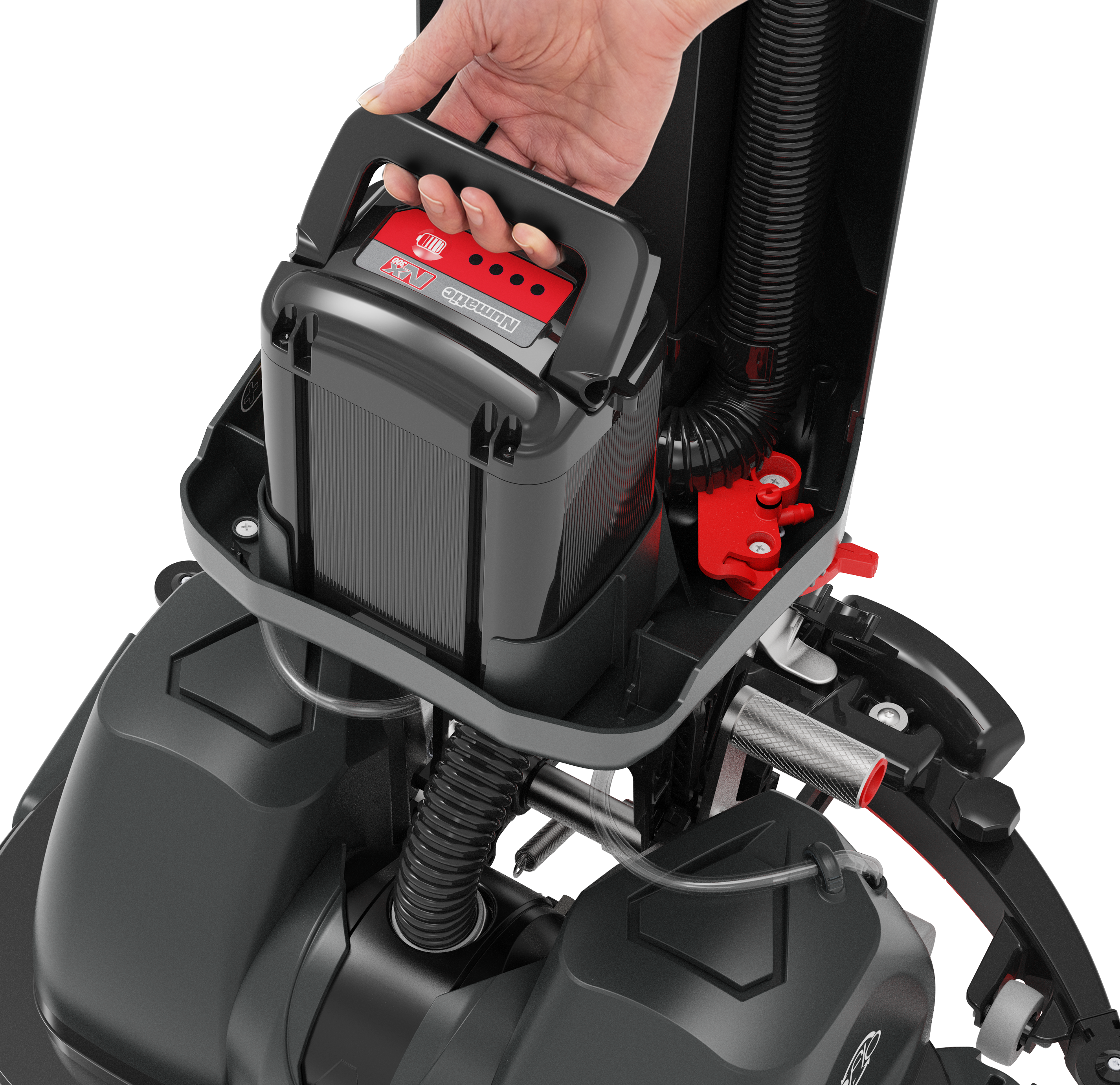 Close-up of the Numatic 440NX control panel and user interface