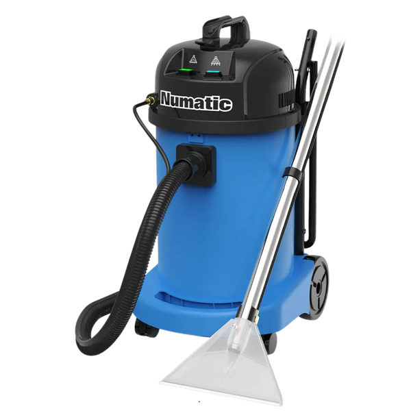 Numatic CT470 industrial carpet and upholstery cleaning machine with stainless steel extraction wand and large solution tank