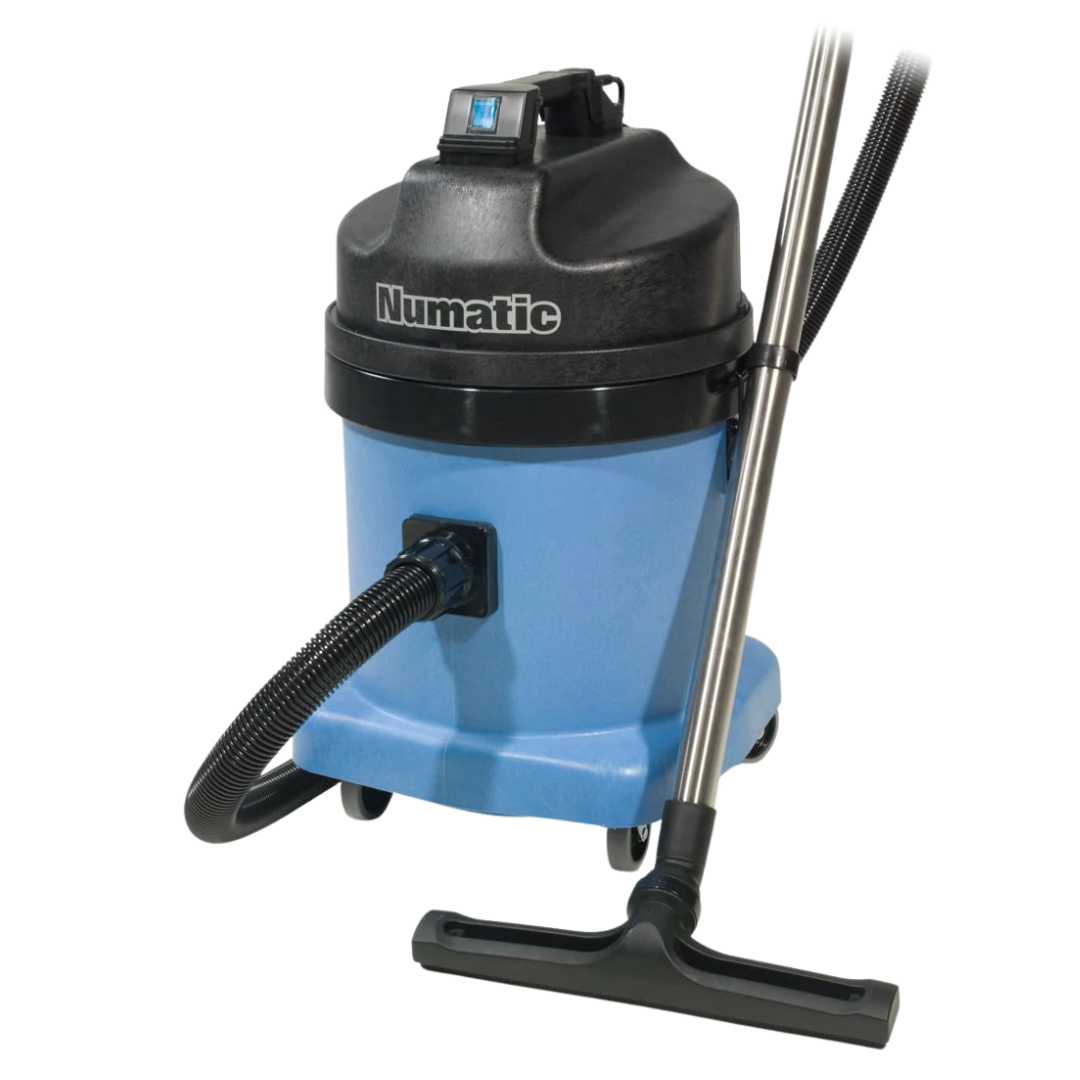 Numatic CVD570 industrial bagless wet and dry vacuum cleaner with wand and floor tool