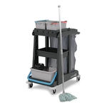 Numatic EM1-TM janitorial cleaning trolley on wheels for professional housekeeping use
