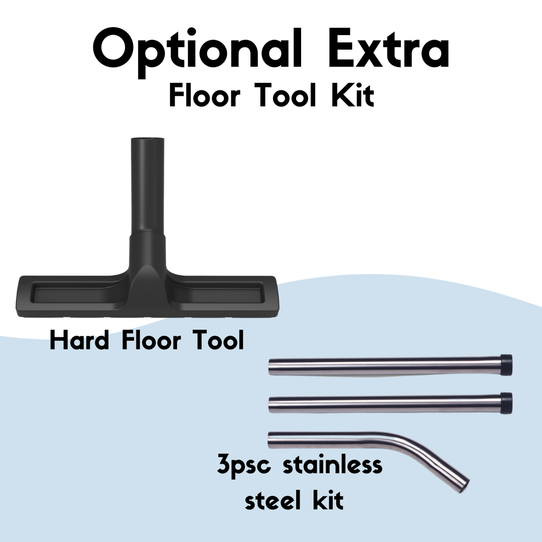 Optional Numatic HZ370 floor tool kit showing hard floor nozzles and attachments