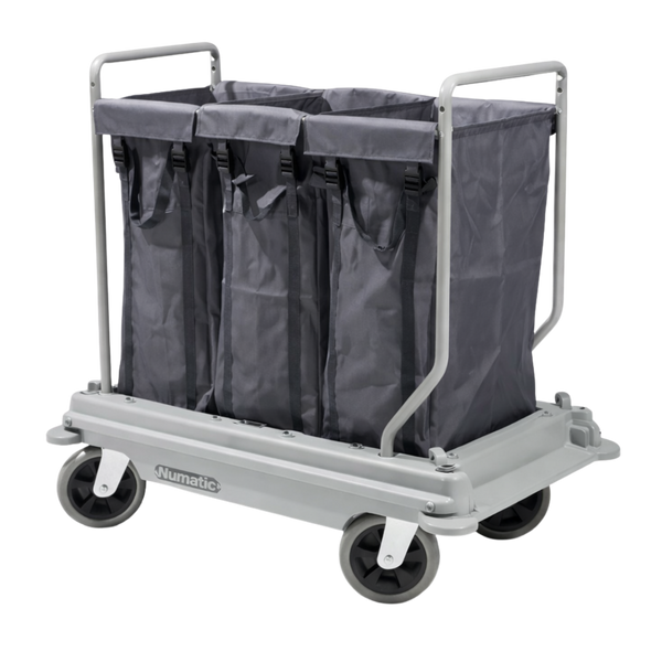 Numatic NB3003R three-bag laundry and linen trolley for hotel and commercial housekeeping