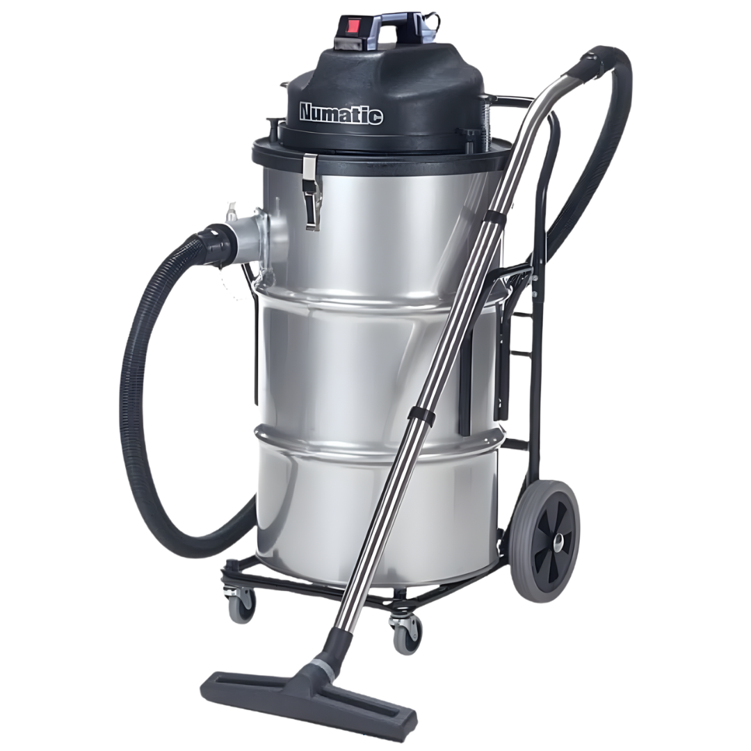 Numatic NTD2003 industrial cyclonic twin-motor dry vacuum cleaner with stainless steel drum