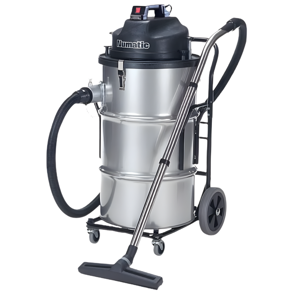 Numatic NTD2003 industrial cyclonic twin-motor dry vacuum cleaner with stainless steel drum