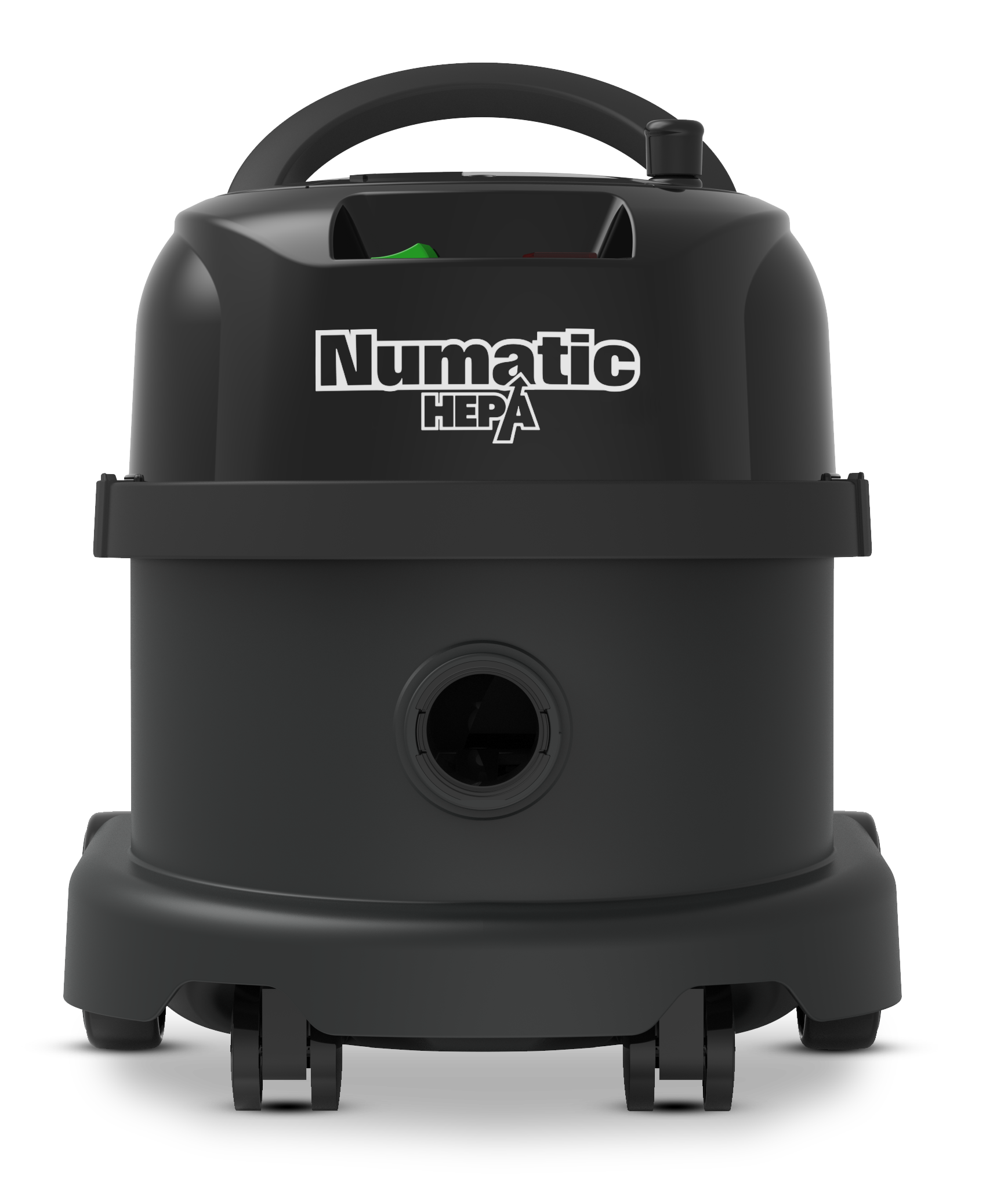 Front view of Numatic PPR170H professional vacuum showing cable storage and compact design