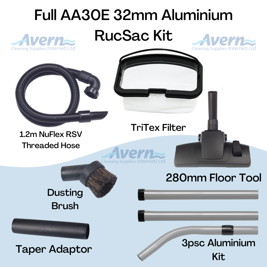 Numatic RSV150H HEPA backpack hoover accessory kit including aluminium tube set and standard tools