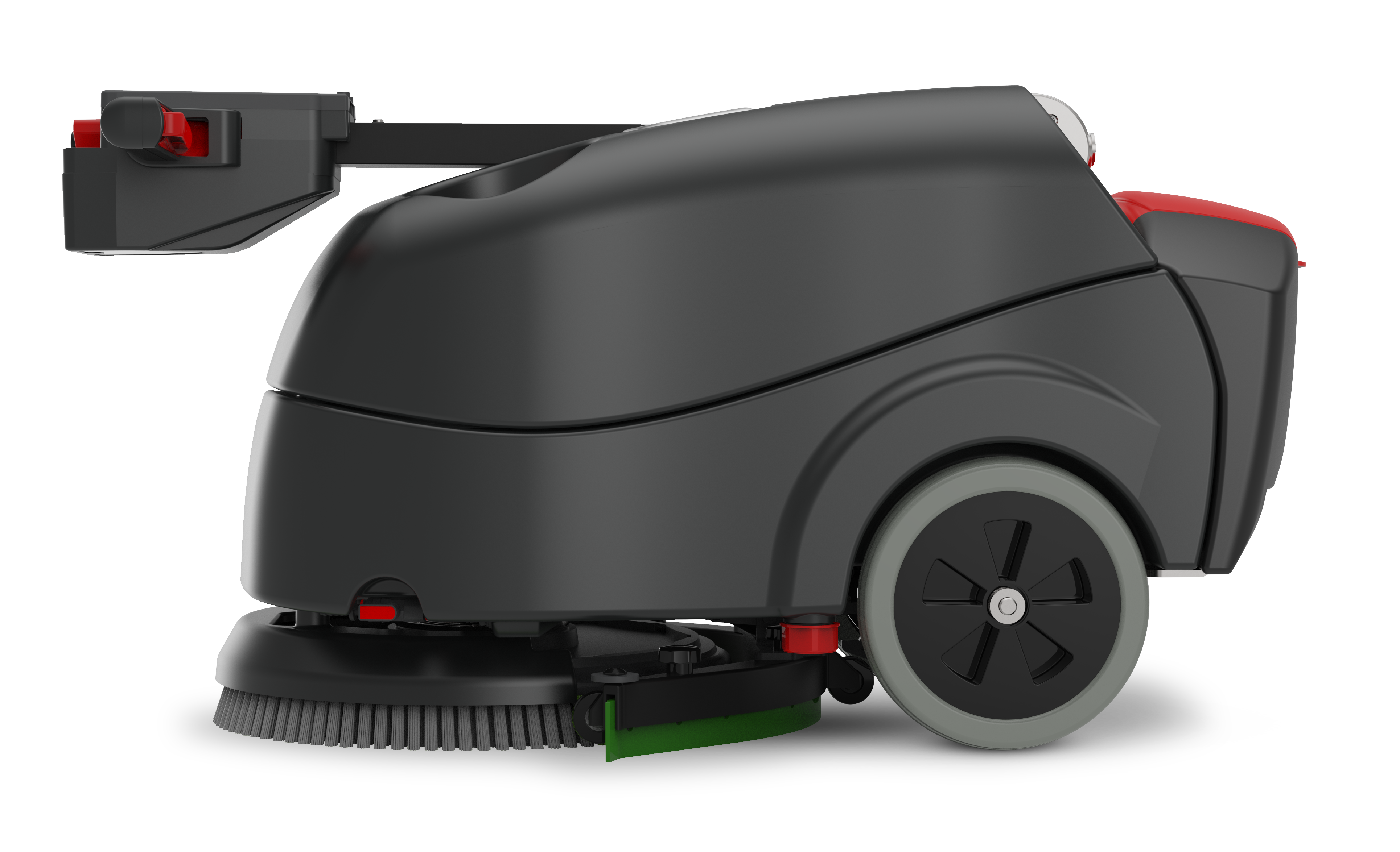 Side profile of Numatic TTB1840NX compact battery floor scrubber dryer