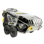 RAPIDMSH industrial electric hot water pressure washer with 9L/min flow rate and stainless steel protective frame