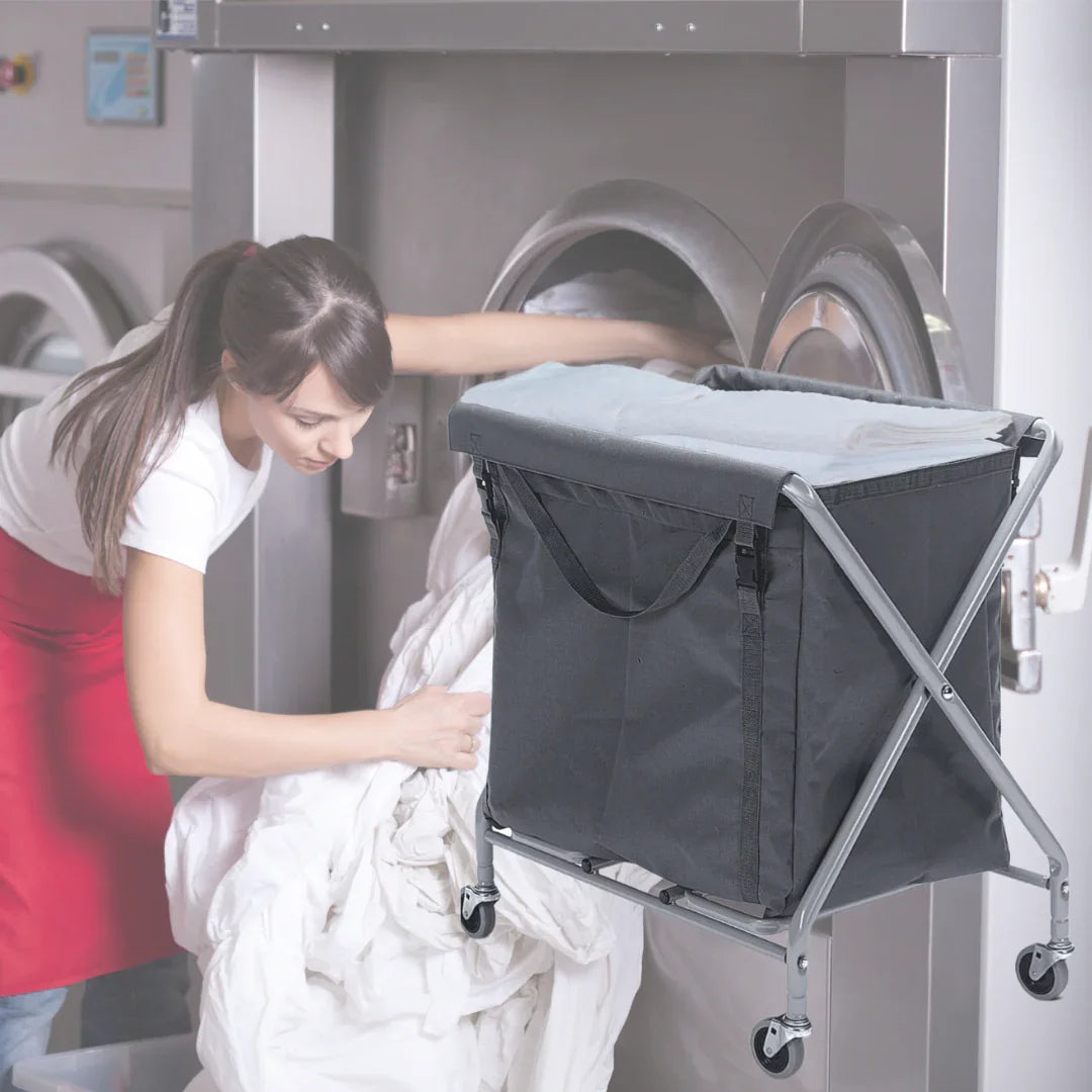 Numatic Servo NX1501 housekeeping trolley in hotel laundry environment