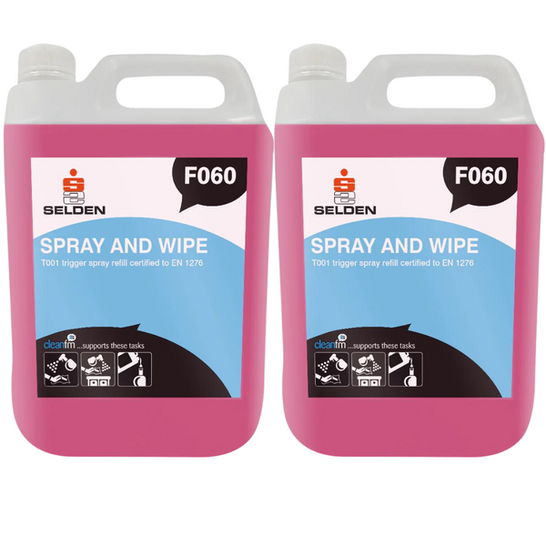 Spray & Wipe Refill Multi-purpose Disinfectant F060 5L (2 Pack) Selden