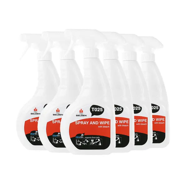 Spray & Wipe With Bleach Trigger Spray T025 750ml (6 Pack) Selden