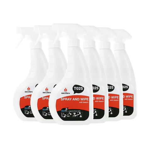 Spray & Wipe With Bleach Trigger Spray T025 750ml (6 Pack) Selden