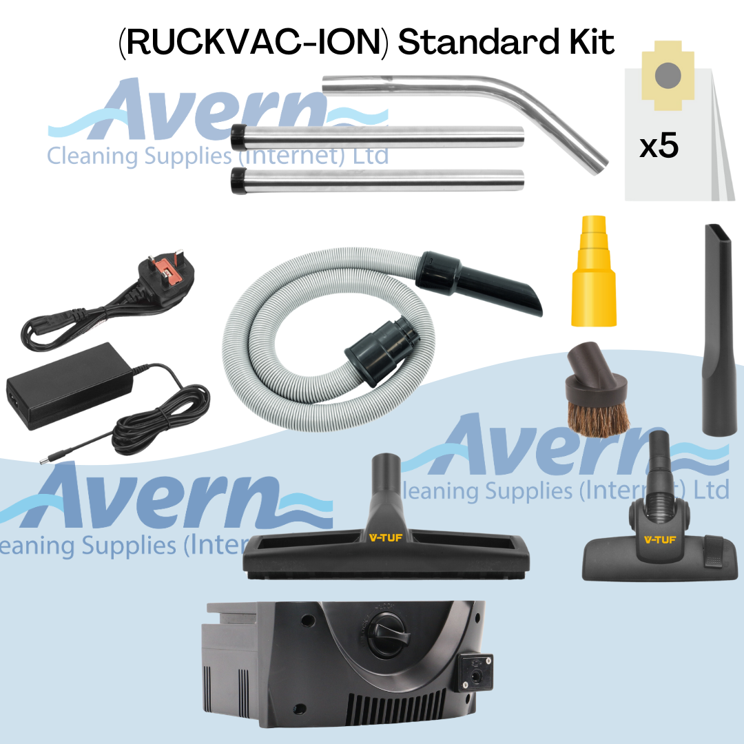 Accessory kit for V-TUF cordless M-Class extractor including hose, wands, charger, filters and floor tools