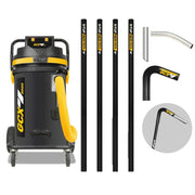 V-TUF GCX8000 Gutter Vacuum Cleaner with 80L tank, 3500W motor, and 40FT carbon fibre poles for industrial gutter cleaning