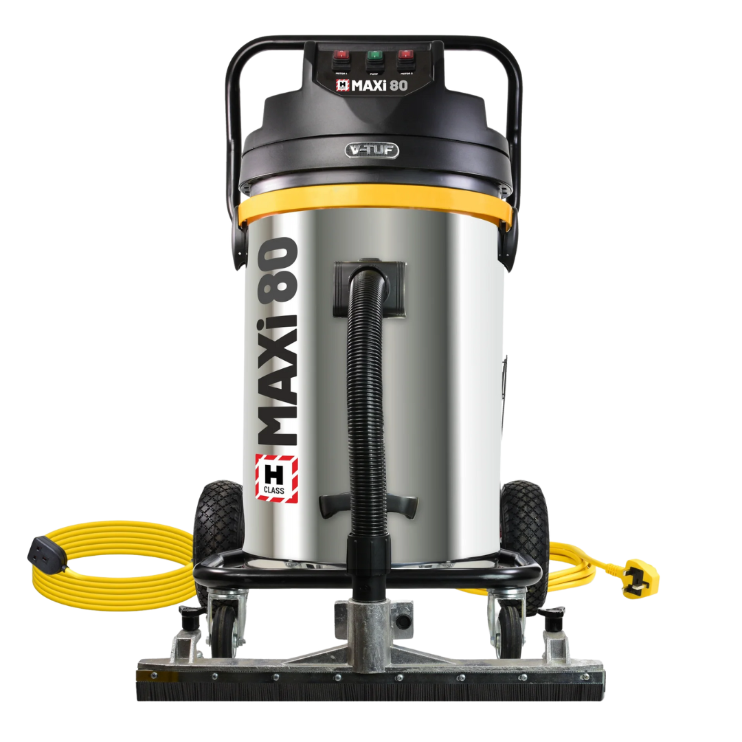 V-TUF MAXIH80240GSC-KIT2 80L H-Class industrial vacuum cleaner with 3500W motor for heavy-duty hazardous dust extraction