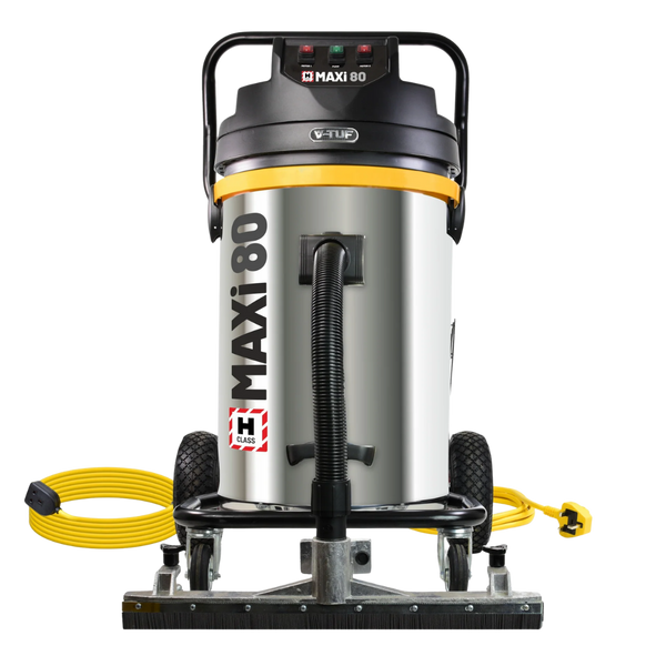 V-TUF MAXIH80240GSC-KIT2 80L H-Class industrial vacuum cleaner with 3500W motor for heavy-duty hazardous dust extraction