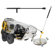 V-TUF RAPIDVSC240F industrial hot pressure washer with 100 bar output and surface cleaner attachment
