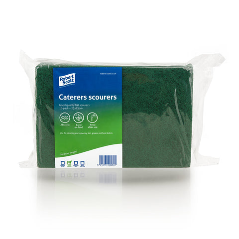 Abbey Green Scouring pads Catering Grade 23x15cm  10 Pack - Robert Scott