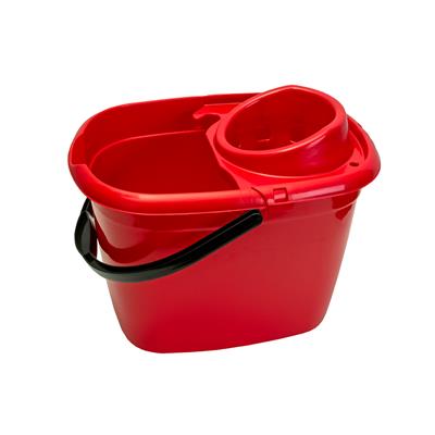 Image 1: 14L Mop Bucket and Wringer in Vibrant Red - Sturdy and Efficient Cleaning Solution