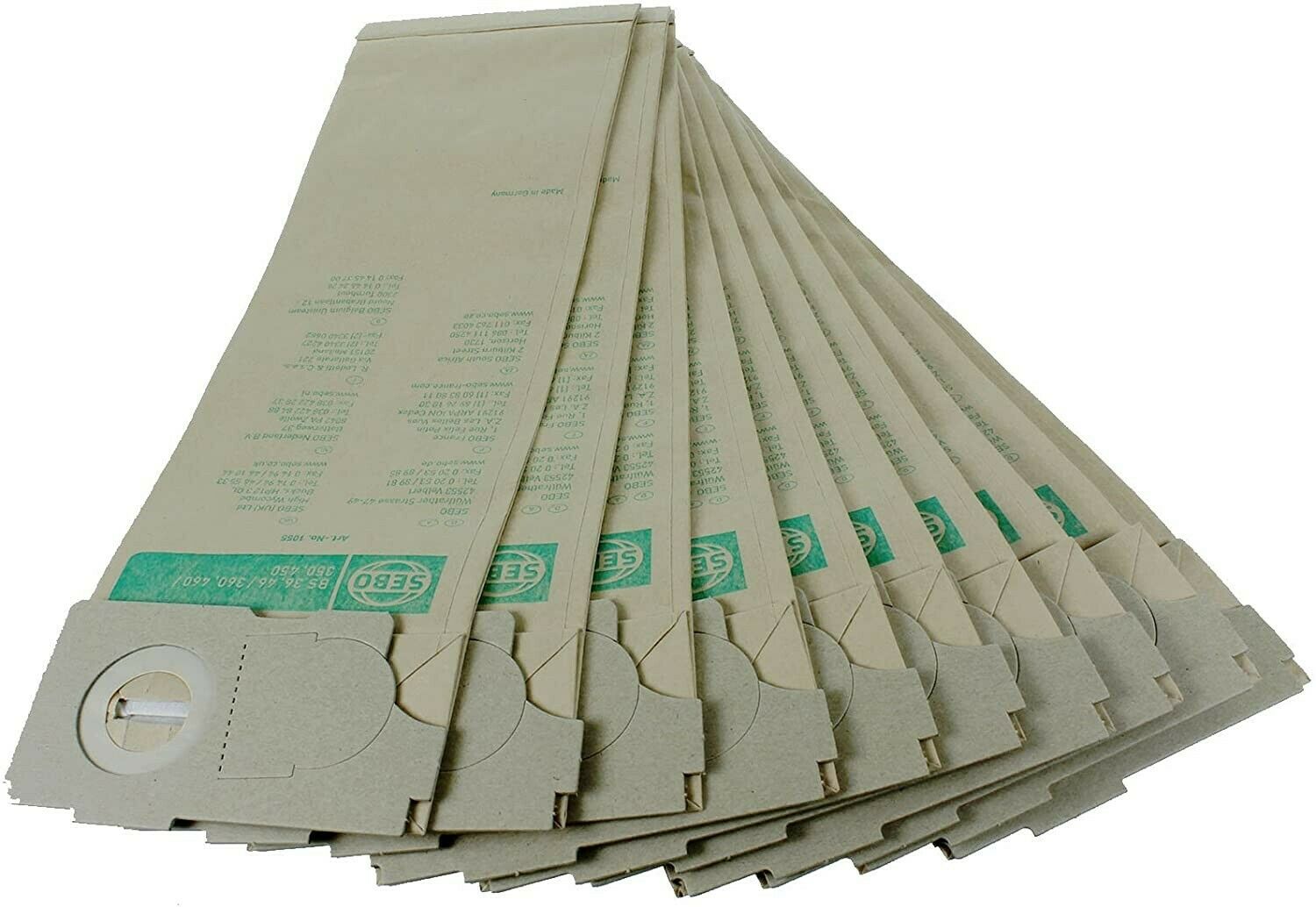 Sebo 1055 Vacuum Bags 10 Pack Genuine For BS36 BS46 Avern Cleaning