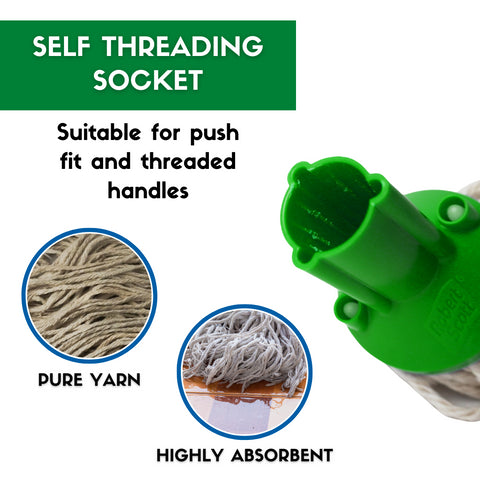 Mop Head Green 150g PY Push Fit Green - Robert Scott