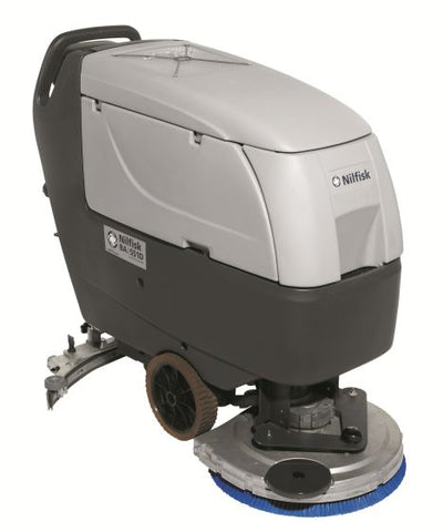 Image 1: Front view of Nilfisk BA651 Battery Powered Combi Scrubber Dryer