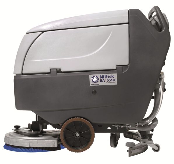 Image 2: Side view of Nilfisk BA651 Battery Powered Combi Scrubber Dryer