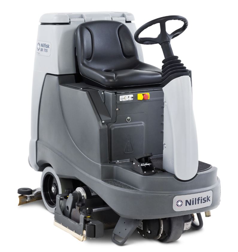 Nilfisk BR755 Ride On Battery Scrubber Dryer