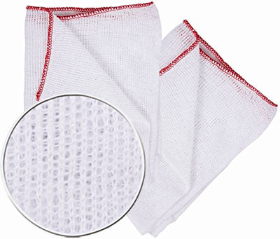 Large Bleached White Dish Cloth 50"x 38" Red 10 Pack - Robert Scott