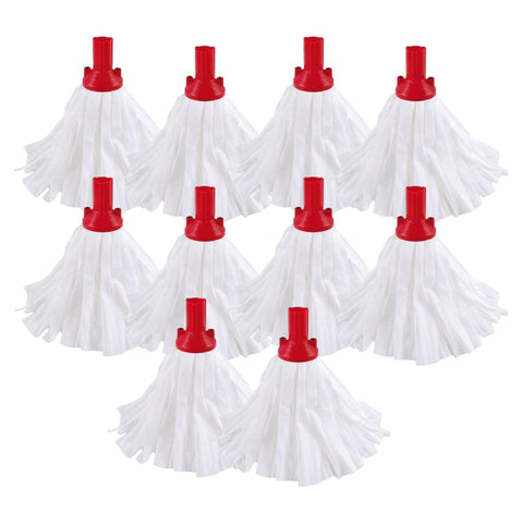 Exel Big White Socket Mop Heads 120g Red (10 Pack)  Robert Scott