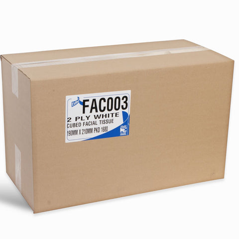 Facial Tissues, White, 210 x 200 , 2 ply, 24 Boxes - FAC003