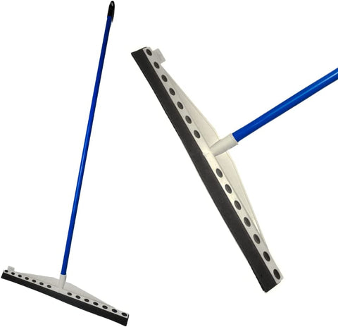 Floor Squeegee Complete 55CM Inc Stainless Steel Handle Blue