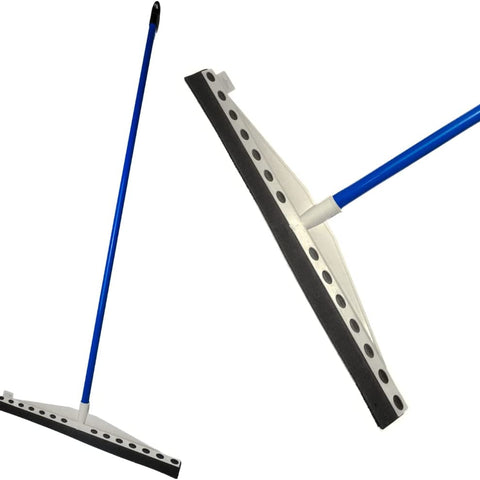 Floor Squeegee Complete 55CM Inc Stainless Steel Handle Blue