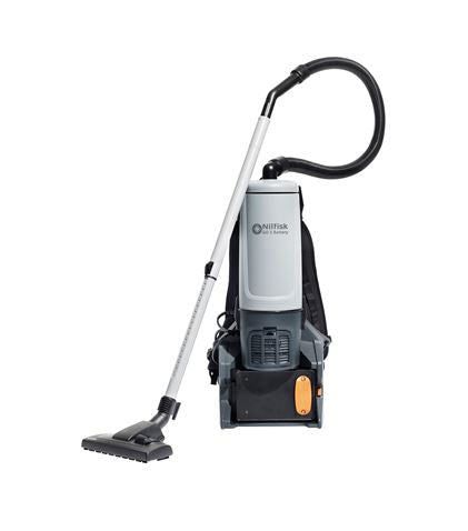 front view of the NIlfisk GD5 BAck PAck Cordless Vacuum