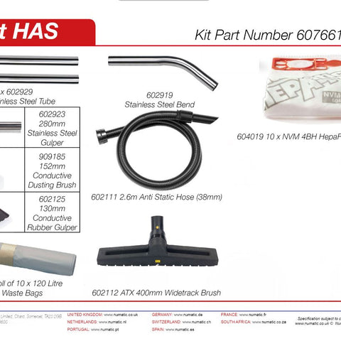 HAS750 Hazardous Anti Static Soot Vacuum Cleaner - Numatic