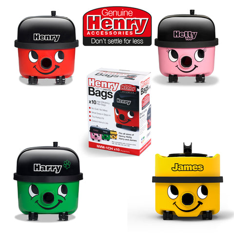 Genuine Henry Hoover Bags NVM-1CH HepaFlo Vacuum Dust Bags 10 Pack 604015 / 907075 Numatic