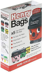 Numatic Genuine 5 Pack of NVM-1CH Henry Vacuum Cleaners Bags 907167 / 907076