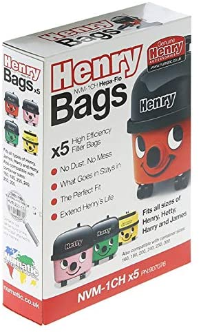 Numatic Genuine 5 Pack of NVM-1CH Henry Vacuum Cleaners Bags 907167 / 907076