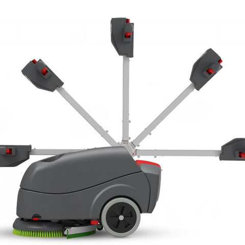 Demonstration of the rotating handle of the Numatic TTB1840NX Compact Battery Powered Scrubber Dryer
