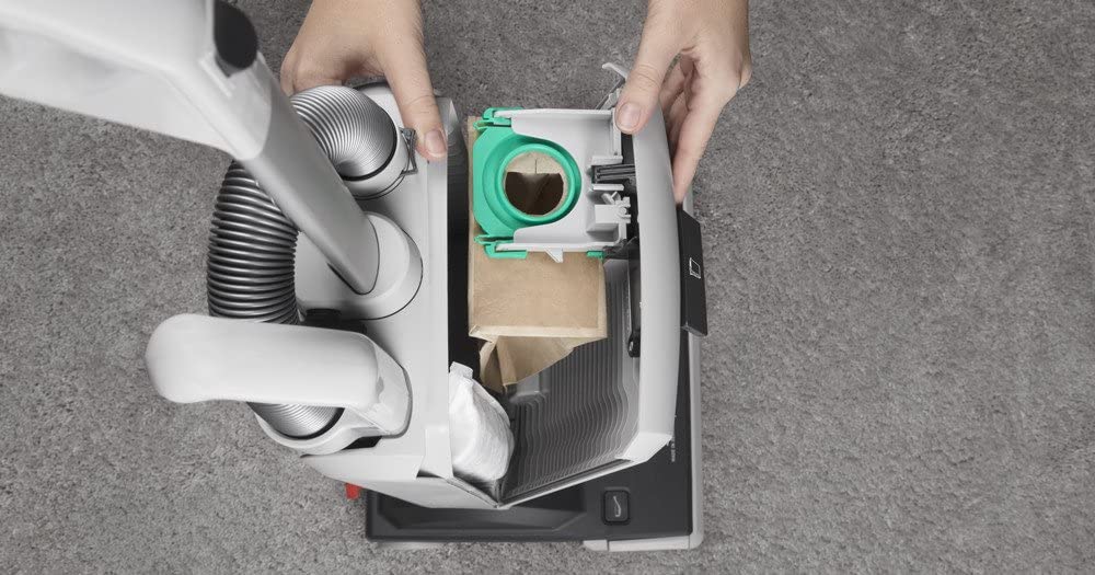 View of the SEBO XP10 Upright Commercial Vacuum Cleaner filter