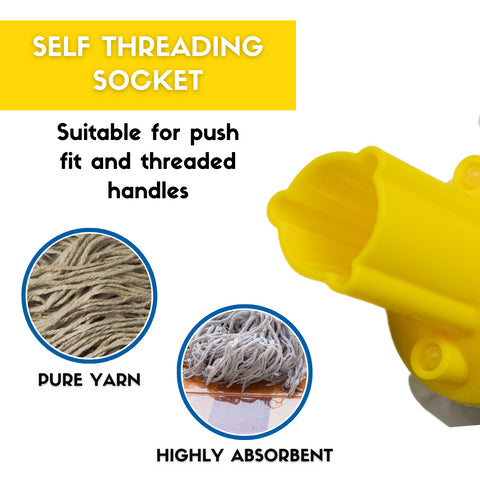 Exel Revolution Mop Head 200g Washable Stay Flat Yellow - Robert Scott