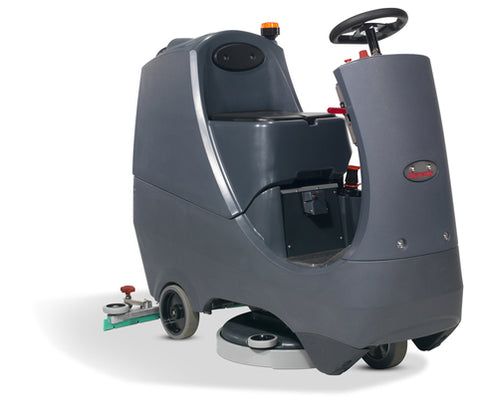 Front view of the  CRG8055/120T Compact Ride On Scrubber Dryer Numatic