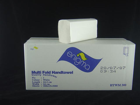 Multifold Paper Hand Towels White,  240 x 245, 1 ply, 3000