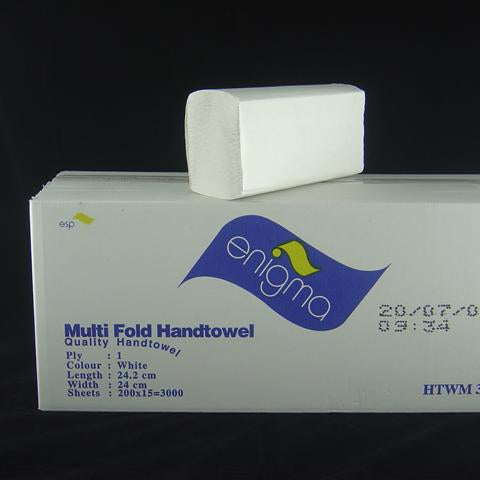 Multifold Paper Hand Towels White,  240 x 245, 1 ply, 3000