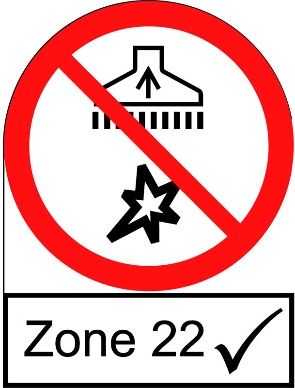 ATEX Zone 22 compliance symbol indicating Nilfisk ATTIX Type22 vacuum meets explosion-proof standards