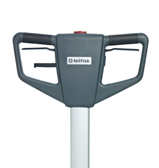 Handle and control panel close-up on the Nilfisk BU500 floor burnisher