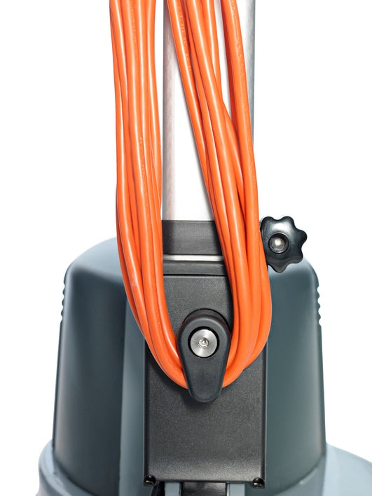 Power cable connection at the base of the Nilfisk FM400D floor polisher