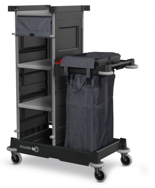 Numatic NuKeeper NKS1R single laundry trolley with linen bag for hotel and commercial housekeeping use