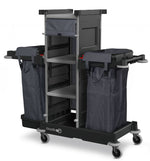 Numatic NuKeeper Single NKS2R hotel laundry trolley with linen bags and shelving