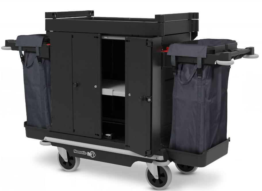 Numatic NuKeeper Twin NKU32RHF housekeeping trolley with twin linen bags for hotel and commercial use